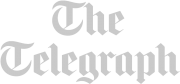 The Telegraph logo in grey.