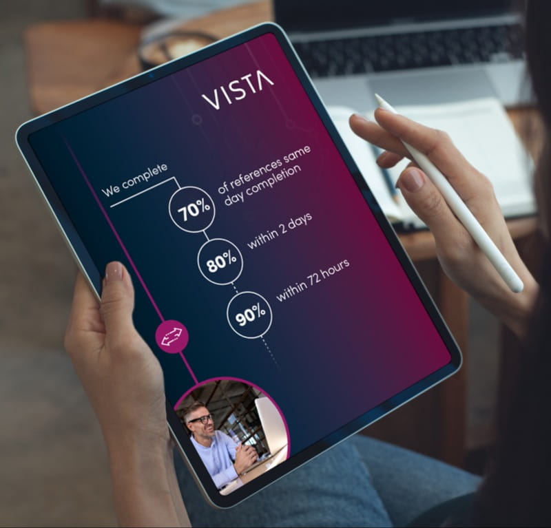 VISTA stats on a tablet